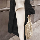 Hannah | Damen Oversized Longline Grobstrick Cardigan Offen