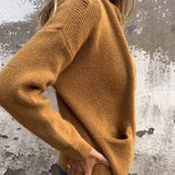 Clara | Damen Strick-Cardigan mit Reißverschluss lockere Passform Fronttaschen