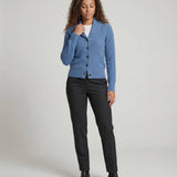 Frieda | Damen Strick-Cardigan mit Revers-Kragen Knopfleiste Langarm