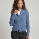 Frieda | Damen Strick-Cardigan mit Revers-Kragen Knopfleiste Langarm