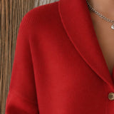 Nora | Damen Strickjacke mit Hemdkragen und Knopfleiste Relaxed Fit