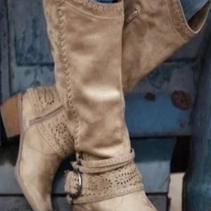 Naiste keskmise sääre tikitud cowboy saapad