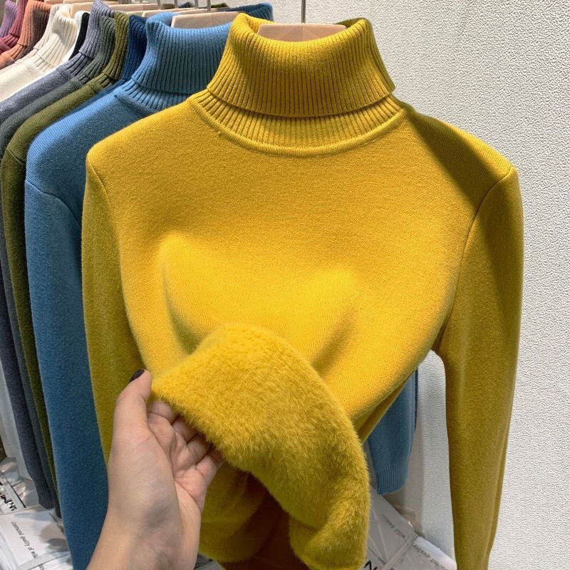 Milani Damen Rollkragenpullover – Bequemer, doppelt gefütterter Sweatshirt im lässigen Winterstil