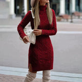 Aline Vienna Damen Winterkleid – Bequemes, warmes Midi-Strickkleid im klassischen Stil