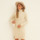 Aline Vienna Damen Winterkleid – Bequemes, warmes Midi-Strickkleid im klassischen Stil