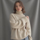 Eleganter Oversize Rollkragenpullover für Damen aus Kaschmir – Weich, Warm & Stilvoll
