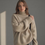 Eleganter Oversize Rollkragenpullover für Damen aus Kaschmir – Weich, Warm & Stilvoll
