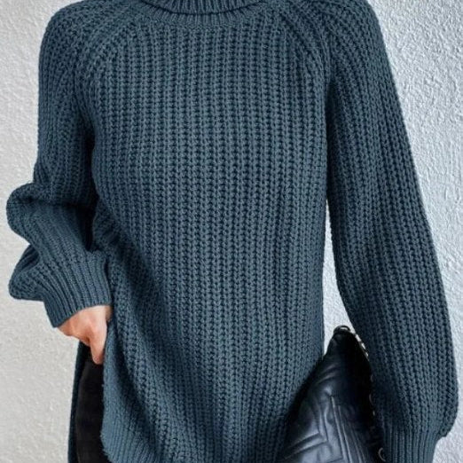 Gianna naiste kõrge kaelusega pullover – pehme ja soe kootud pullover elegantse ja vaba lõikega