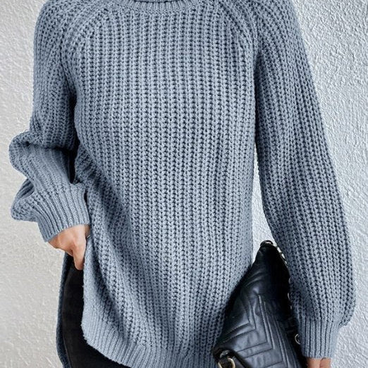 Gianna naiste kõrge kaelusega pullover – pehme ja soe kootud pullover elegantse ja vaba lõikega