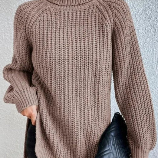Gianna naiste kõrge kaelusega pullover – pehme ja soe kootud pullover elegantse ja vaba lõikega