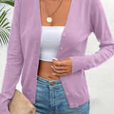 Marlene | Strickjacke Damen V-Ausschnitt Knopfleiste Langarm Cardigan