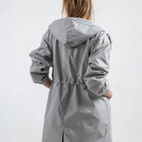 Wasserabweisende Übergroße Kapuzen-Windjacke Regenjacke