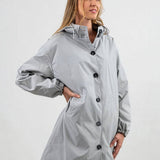 Wasserabweisende Übergroße Kapuzen-Windjacke Regenjacke