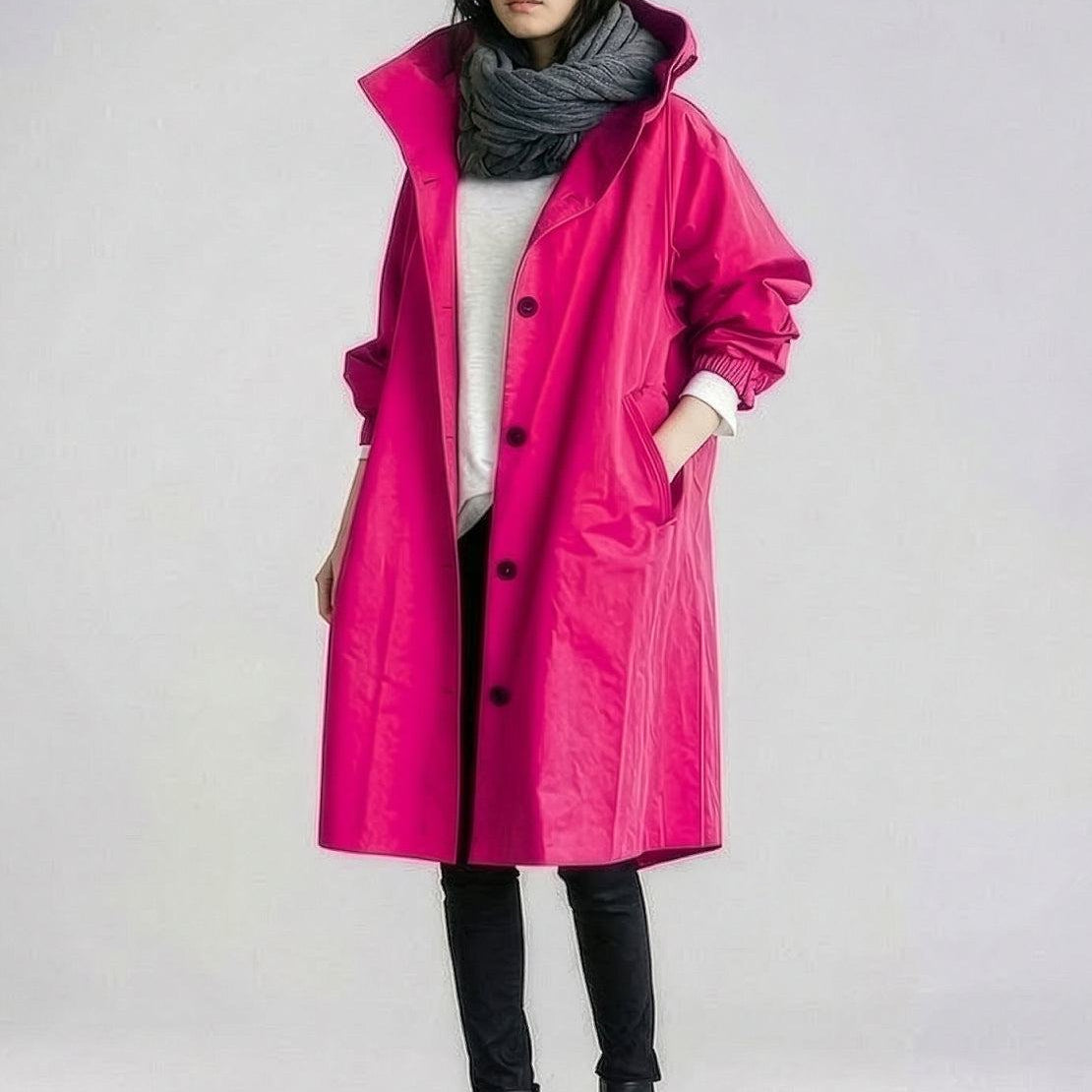 Wasserabweisende Übergroße Kapuzen-Windjacke Regenjacke