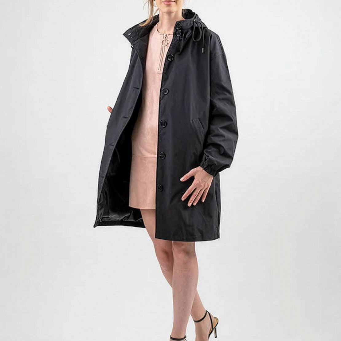 Wasserabweisende Übergroße Kapuzen-Windjacke Regenjacke
