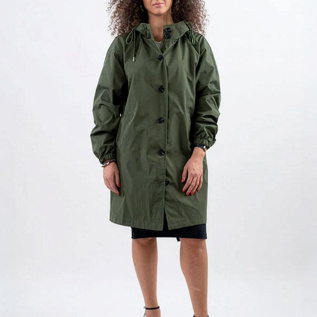Wasserabweisende Übergroße Kapuzen-Windjacke Regenjacke