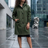 Wasserabweisende Übergroße Kapuzen-Windjacke Regenjacke