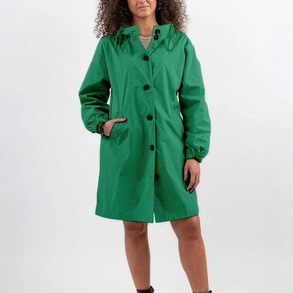 Wasserabweisende Übergroße Kapuzen-Windjacke Regenjacke