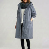 Wasserabweisende Übergroße Kapuzen-Windjacke Regenjacke